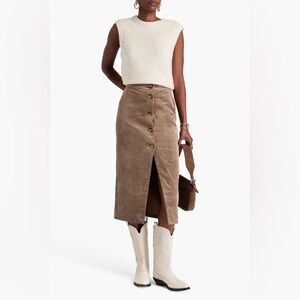 Antik Batik Tilda Mushroom Cotton Blend Midi Corduroy Skirt size S / 38